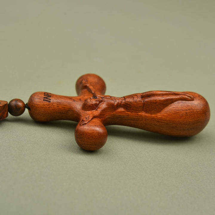 Christianartworkshop Two-Designed Crucifix Wooden Car Rosary Pendant: A Symbol of Traveler's Protection - image 2