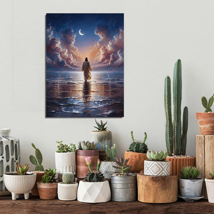 Christianartworkshop Easter Twilight Waters Jesus Faith Wall Art Print: A Daily Reminder of His Calm - image 3