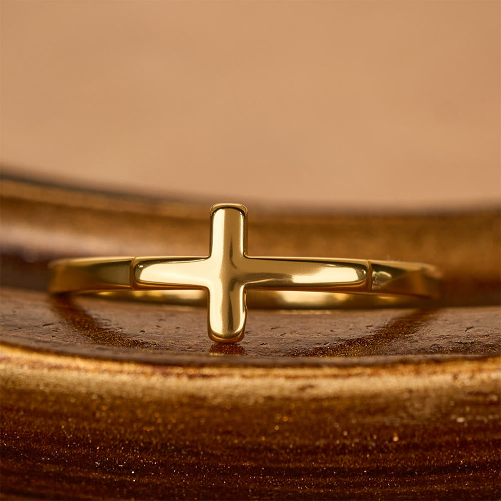 Christianartworkshop Dual Cross Ring Set: Polished Metal & Zircon-Encrusted Styles for Daily Devotion - image 4