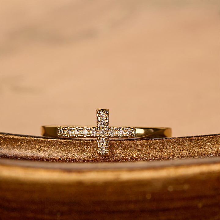 Christianartworkshop Dual Cross Ring Set: Polished Metal & Zircon-Encrusted Styles for Daily Devotion - image 2