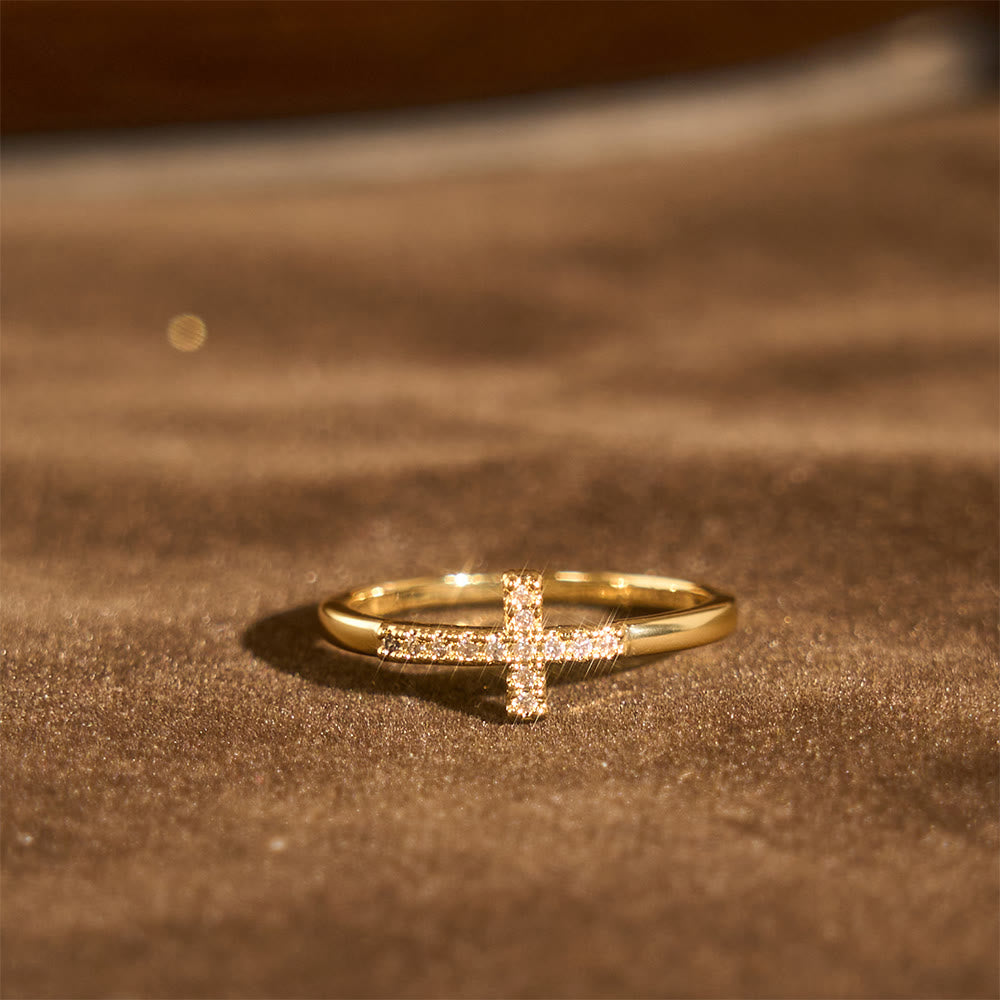 Christianartworkshop Dual Cross Ring Set: Polished Metal & Zircon-Encrusted Styles for Daily Devotion - image 3