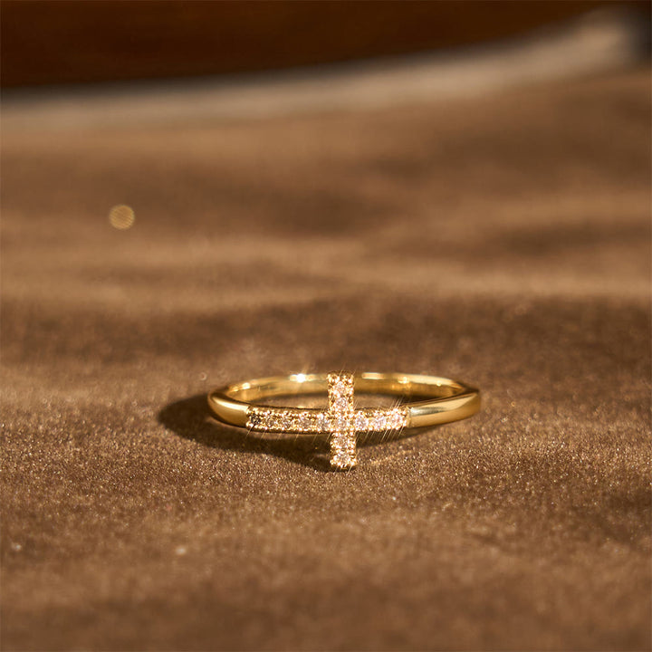 Christianartworkshop Dual Cross Ring Set: Polished Metal & Zircon-Encrusted Styles for Daily Devotion - image 3