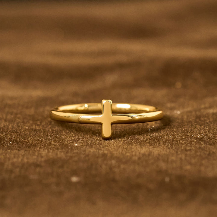 Christianartworkshop Dual Cross Ring Set: Polished Metal & Zircon-Encrusted Styles for Daily Devotion - image 5