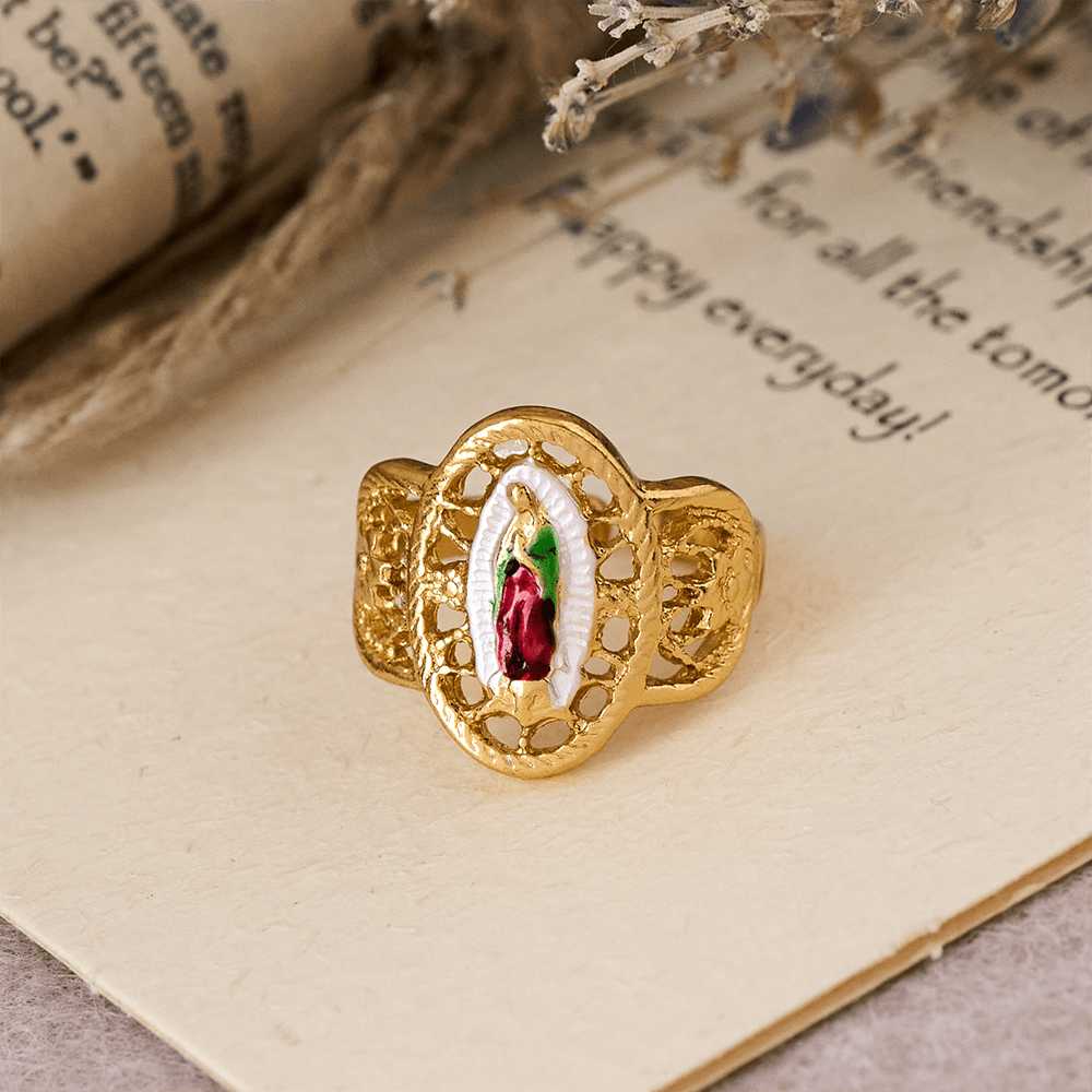 Christianartworkshop Ornate Openwork Our Lady Ring – Adjustable ...
