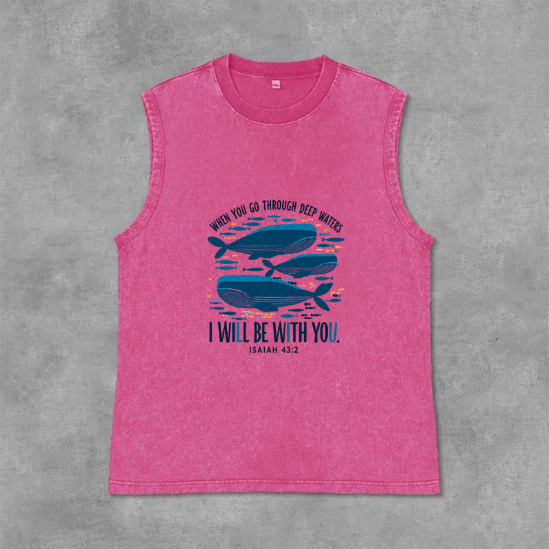 Christianartworkshop Floral Jesus Loves You Unisex Washed Tank Top - Pink - 2XL - image 6