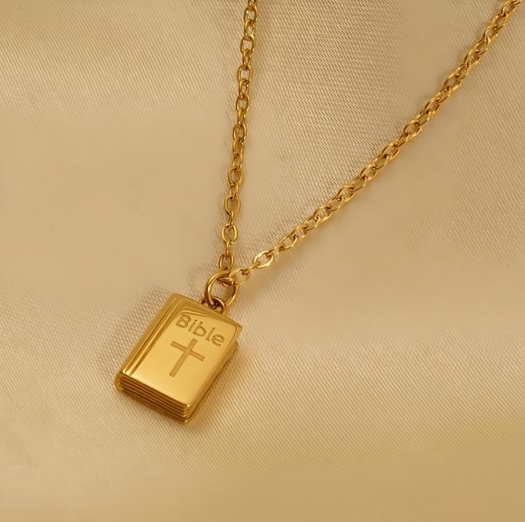Christianartworkshop Bible Pendant Necklace with Cross Motif: Elevate Your Style with Spiritual Meaning - image 3