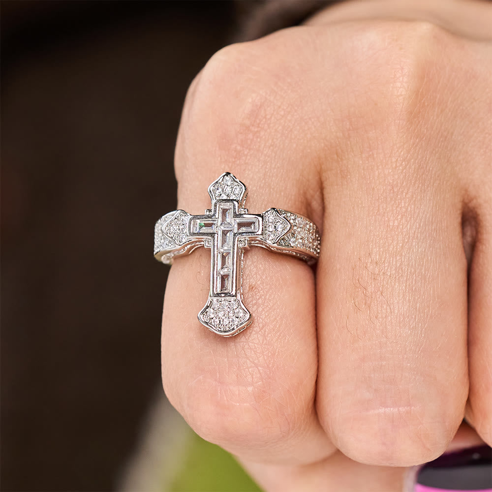 Christianartworkshop Central Cross Motif Ring with Cubic Zirconia Accents: Carry His Care in Daily Wear - image 10