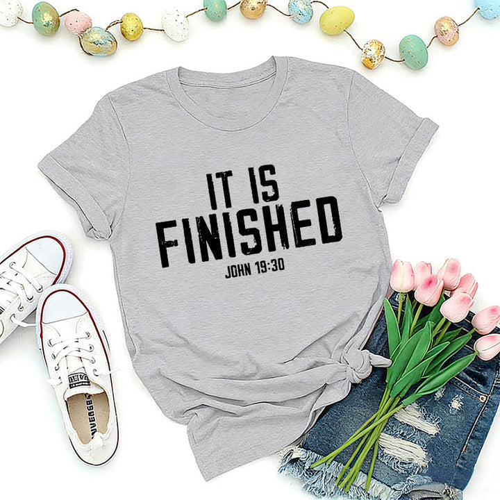 Christianartworkshop John 19:30 It Is Finished Distressed Premium T-Shirt - Grey - 2XL - image 1