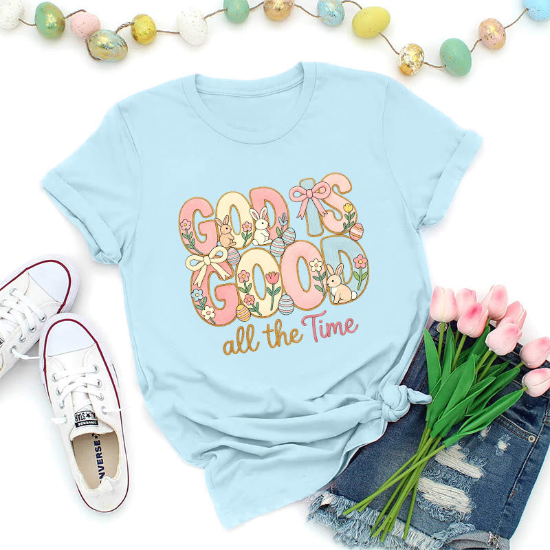 Christianartworkshop God Is Good Easter Motif Premium T-Shirt - Blue - 2XL - image 1