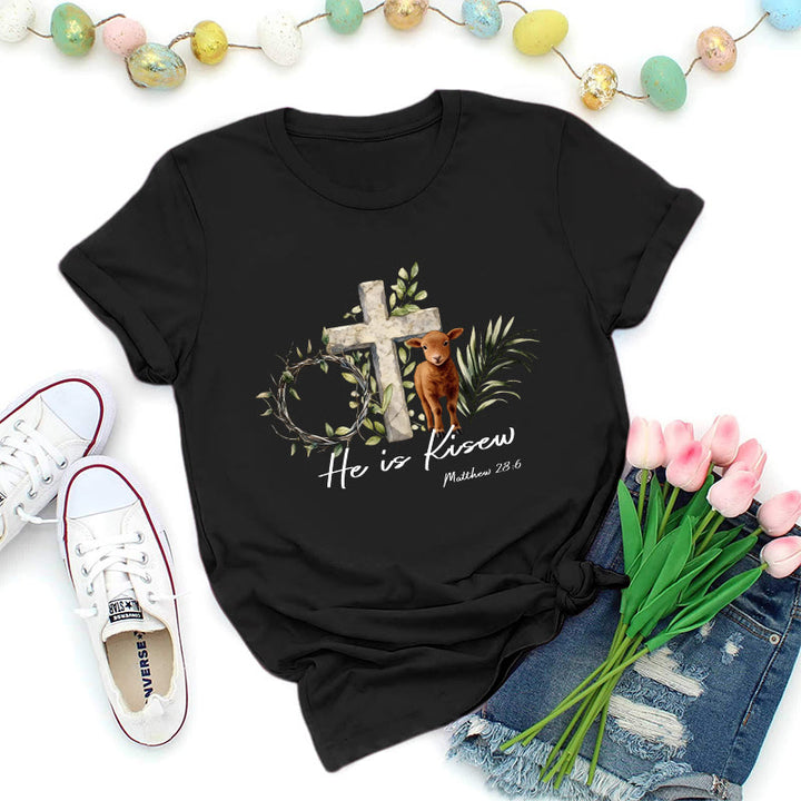 Christianartworkshop He Is Risen Matthew 28:6 Premium T-Shirt - Black - 2XL - image 8