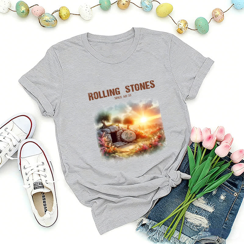 Christianartworkshop Faith-Inspired Rolling Stones T-Shirt - Grey - 2XL - image 3