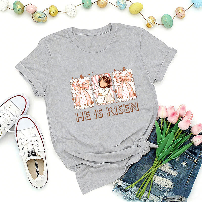 Christianartworkshop Easter Bunny Girl Resurrection T-Shirt - Grey - 2XL - image 6