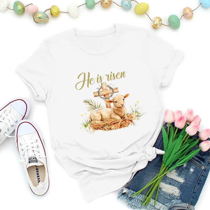 Christianartworkshop Lamb & Cross Easter T-Shirt - White - 2XL - image 8