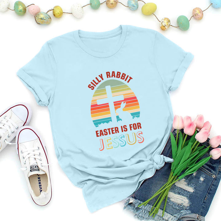 Christianartworkshop Easter Is For Jesus Retro Premium T-Shirt - Blue - 2XL - image 5