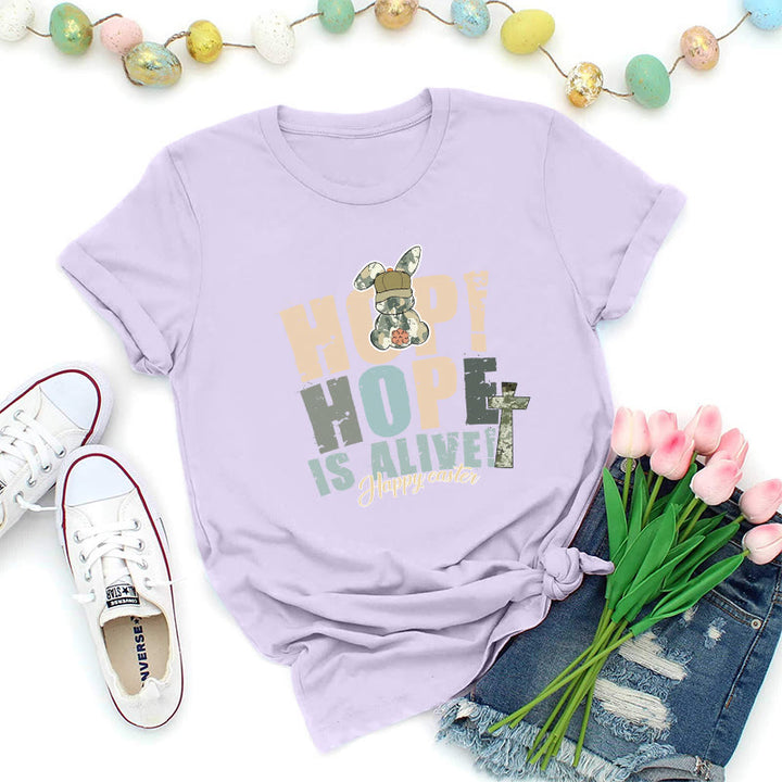 Christianartworkshop Hope Is Alive Easter Premium T-Shirt - Purple - 2XL - image 4