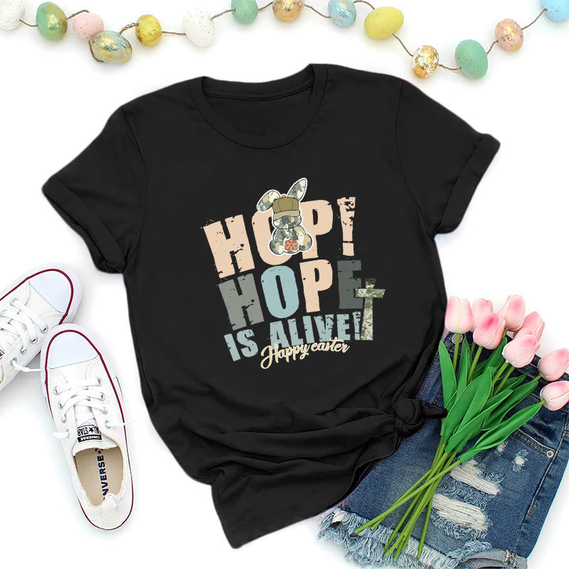 Christianartworkshop Hope Is Alive Easter Premium T-Shirt - Black - 2XL - image 2
