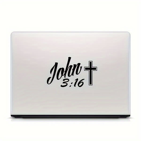 Christianartworkshop John 3:16 Cross Car Sticker: Bold Script Decal for Faith-Filled Vehicle Decor - image 3