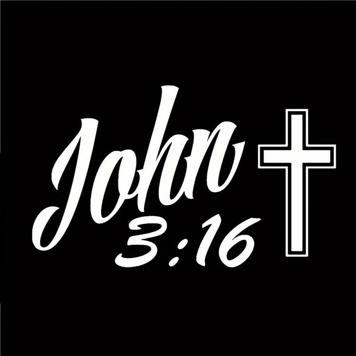 Christianartworkshop John 3:16 Cross Car Sticker: Bold Script Decal for Faith-Filled Vehicle Decor - image 2