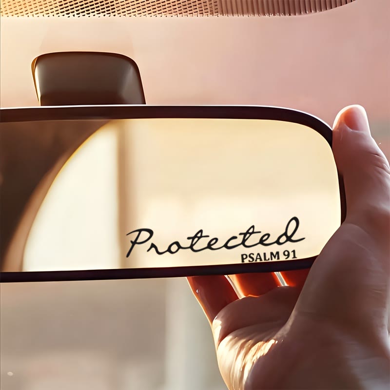 Christianartworkshop Psalm 91 Protected Rearview Mirror Car Sticker: Divine Protection Decal for Vehicles - image 2