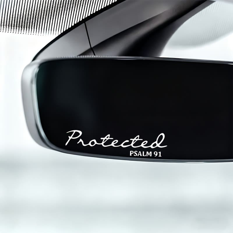 Christianartworkshop Psalm 91 Protected Rearview Mirror Car Sticker: Divine Protection Decal for Vehicles - image 4