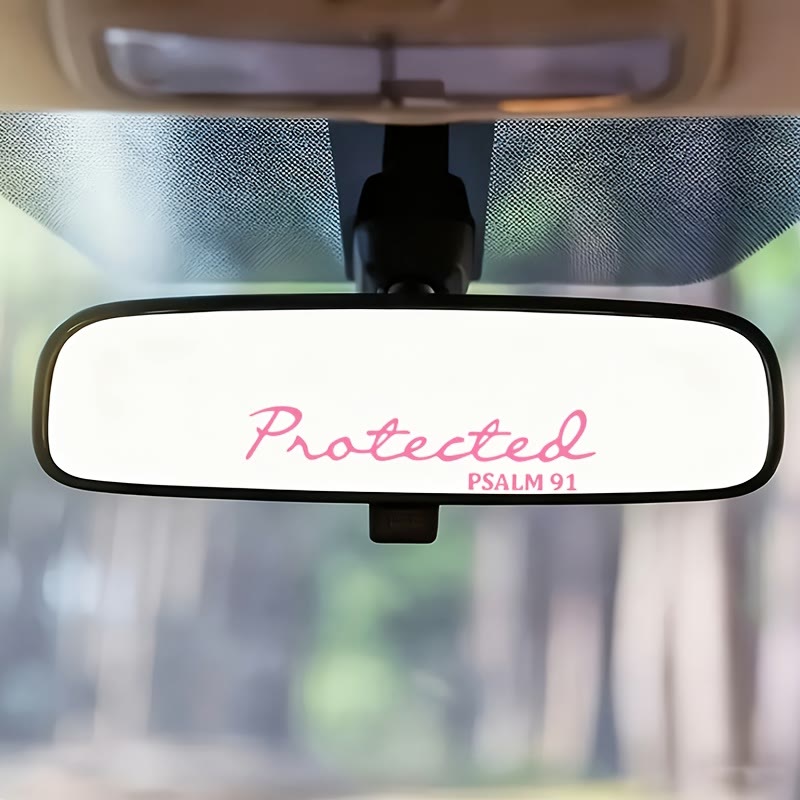 Christianartworkshop Psalm 91 Protected Rearview Mirror Car Sticker: Divine Protection Decal for Vehicles - Pink - Set of 10 - image 5