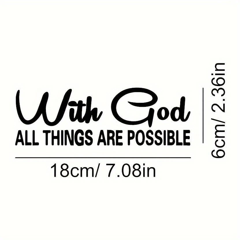 Christianartworkshop God’s Limitless Power Car Sticker: With God All Things Are Possible Vinyl Decal - image 7