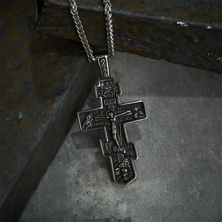 Christianartworkshop Titanium Orthodox Jesus Crucifix Necklace Protection Jewelry - image 2