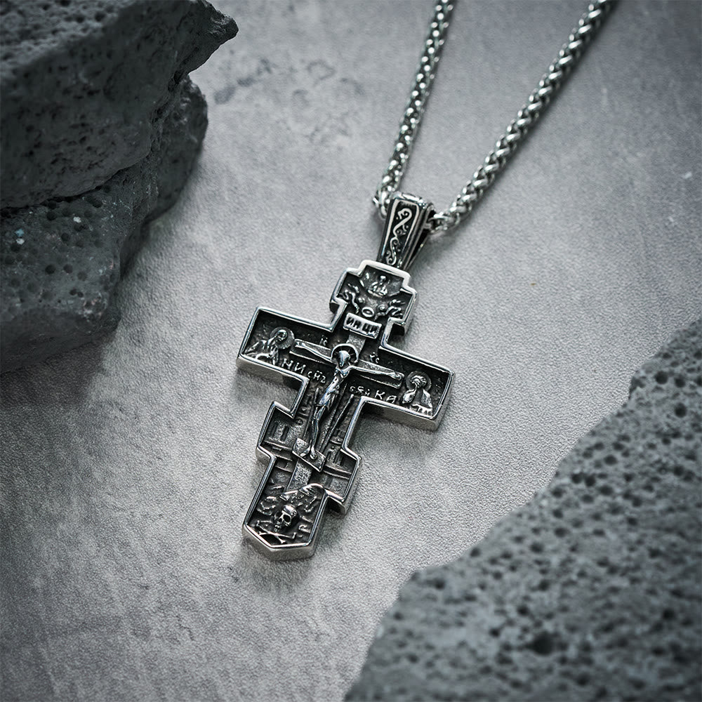 Christianartworkshop Titanium Orthodox Jesus Crucifix Necklace Protection Jewelry - image 3