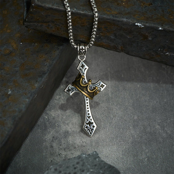 Christianartworkshop The Crown Cross Necklace Religion Jewelry - image 3