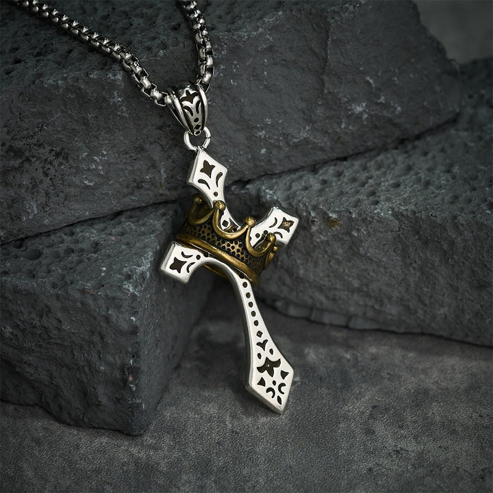 Christianartworkshop The Crown Cross Necklace Religion Jewelry - Crown Cross - image 0