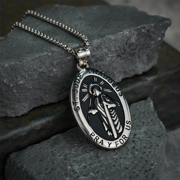 Christianartworkshop St. Jude Thaddeus Pendant Necklace - Silver - image 6