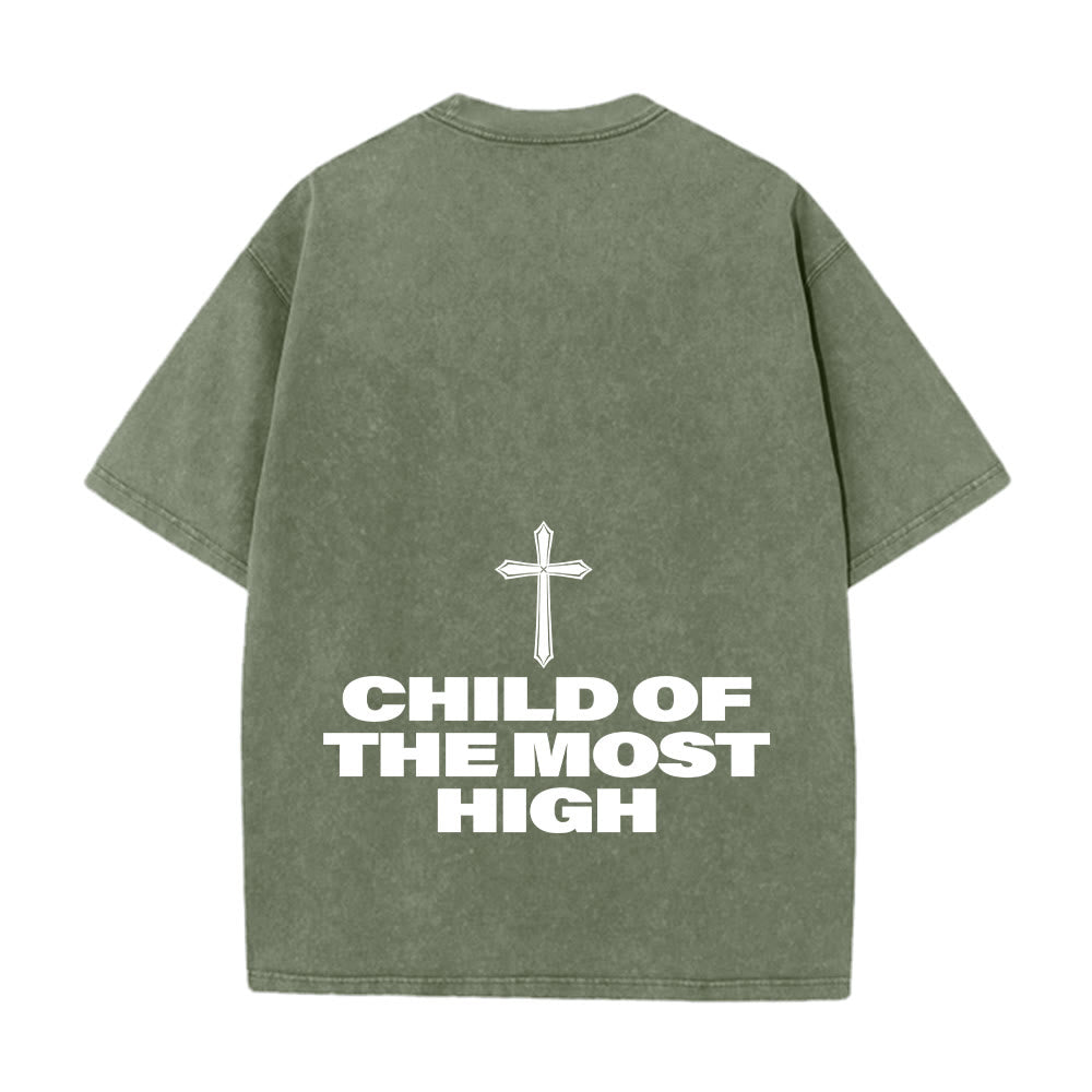 Christianartworkshop Child of the Most High Cross Bold Lettering Unisex Washed T-shirt - image 18