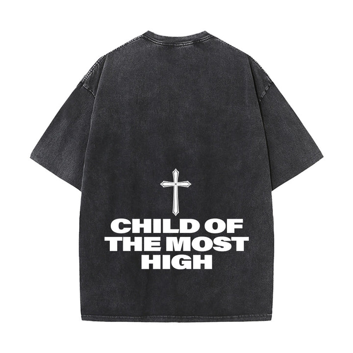 Christianartworkshop Child of the Most High Cross Bold Lettering Unisex Washed T-shirt - image 11