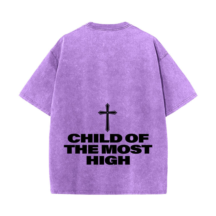 Christianartworkshop Child of the Most High Cross Bold Lettering Unisex Washed T-shirt - image 29