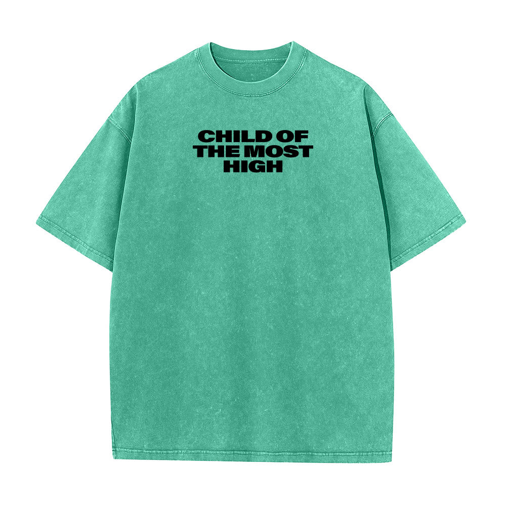 Christianartworkshop Child of the Most High Cross Bold Lettering Unisex Washed T-shirt - image 1
