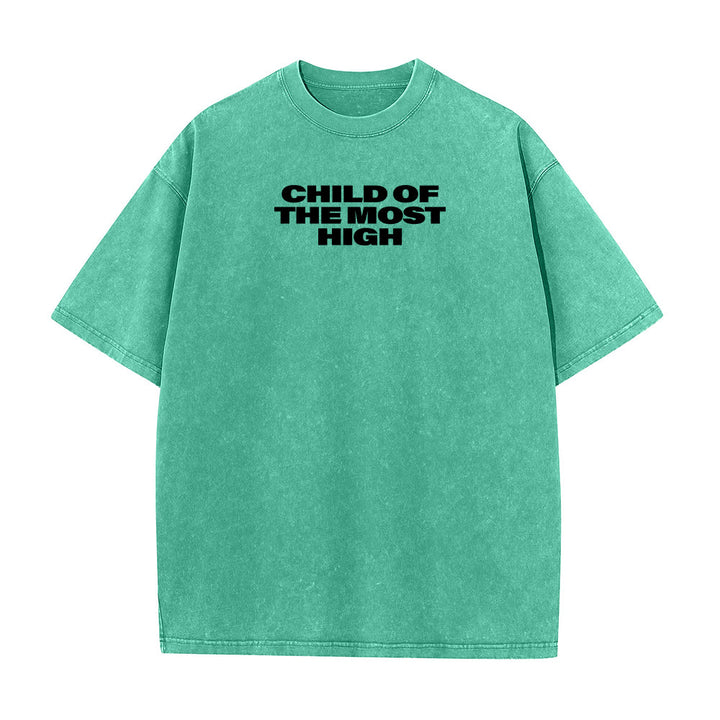 Christianartworkshop Child of the Most High Cross Bold Lettering Unisex Washed T-shirt - image 1
