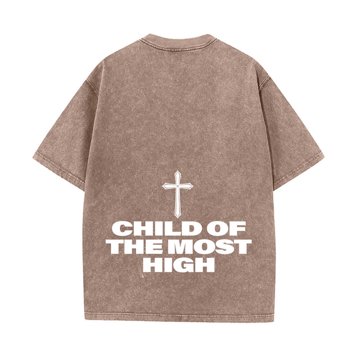 Christianartworkshop Child of the Most High Cross Bold Lettering Unisex Washed T-shirt - image 21