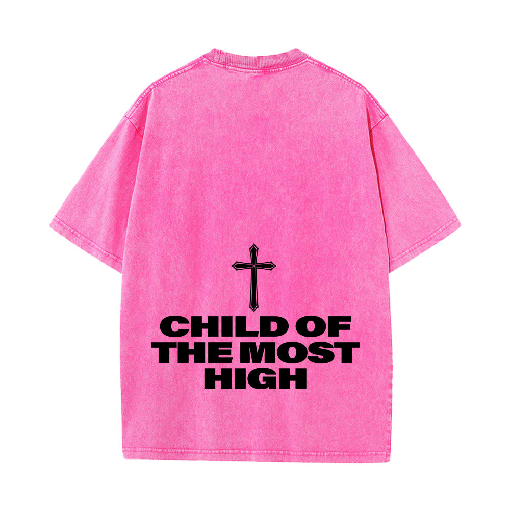 Christianartworkshop Child of the Most High Cross Bold Lettering Unisex Washed T-shirt - image 27