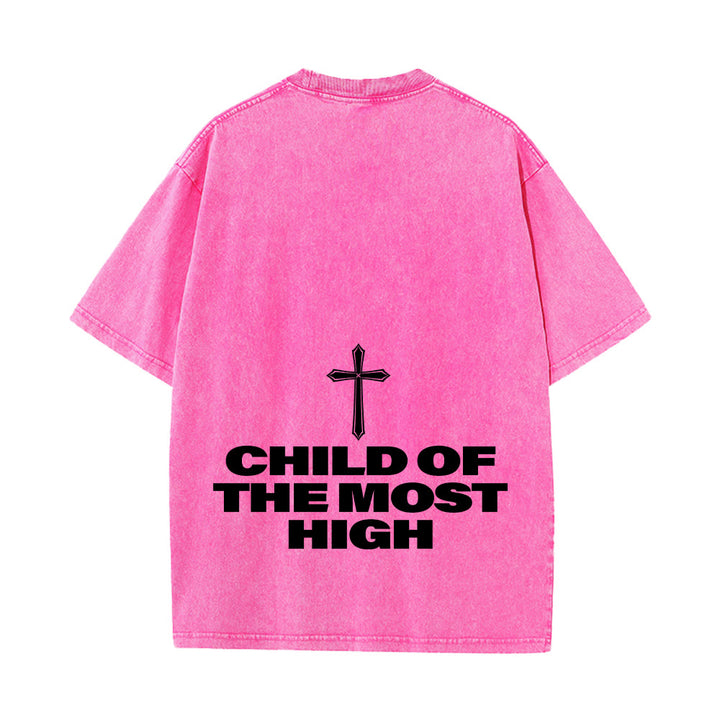 Christianartworkshop Child of the Most High Cross Bold Lettering Unisex Washed T-shirt - image 27