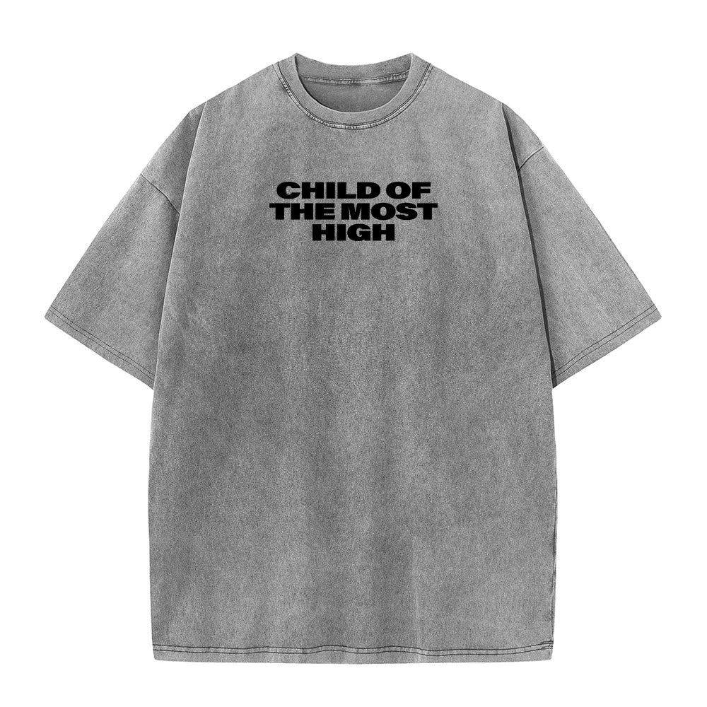 Christianartworkshop Child of the Most High Cross Bold Lettering Unisex Washed T-shirt - image 7