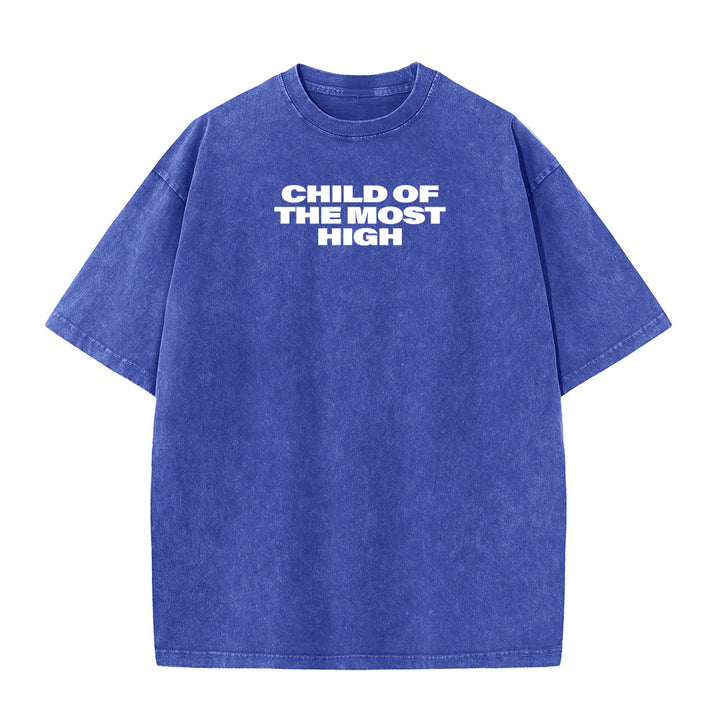 Christianartworkshop Child of the Most High Cross Bold Lettering Unisex Washed T-shirt - image 4