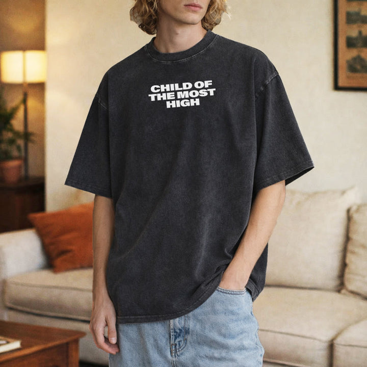 Christianartworkshop Child of the Most High Cross Bold Lettering Unisex Washed T-shirt - image 12