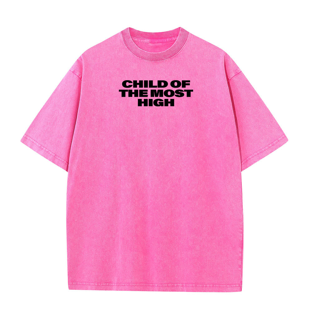 Christianartworkshop Child of the Most High Cross Bold Lettering Unisex Washed T-shirt - image 26