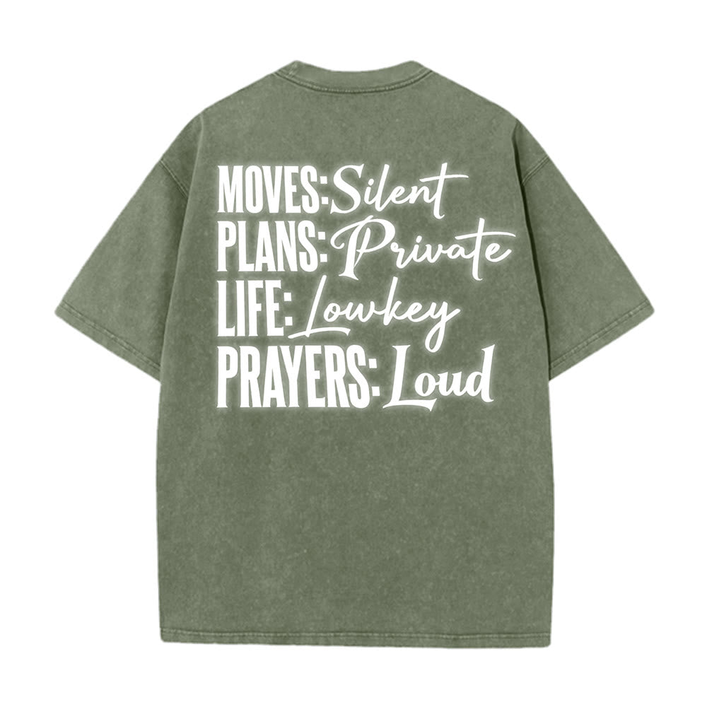 Christianartworkshop Moves Silent Prayers Loud Stylized Cross Mixed Lettering Unisex Washed T-shirt - image 24