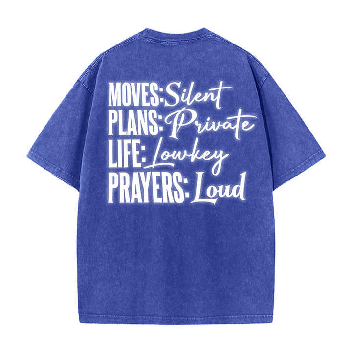 Christianartworkshop Moves Silent Prayers Loud Stylized Cross Mixed Lettering Unisex Washed T-shirt - image 11