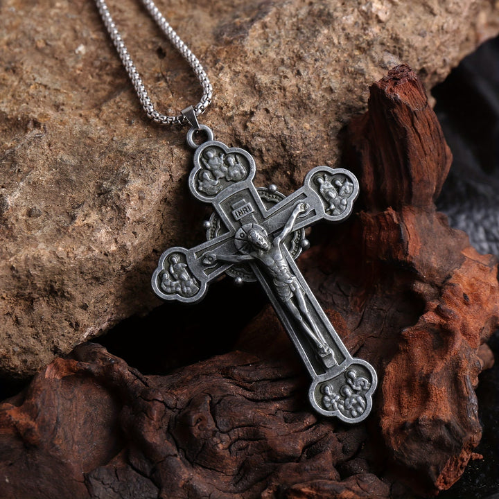 Christianartworkshop Ornate Crucifix Jesus Silhouette Link Chain Necklace: A Token of Christ’s Redemption - image 3