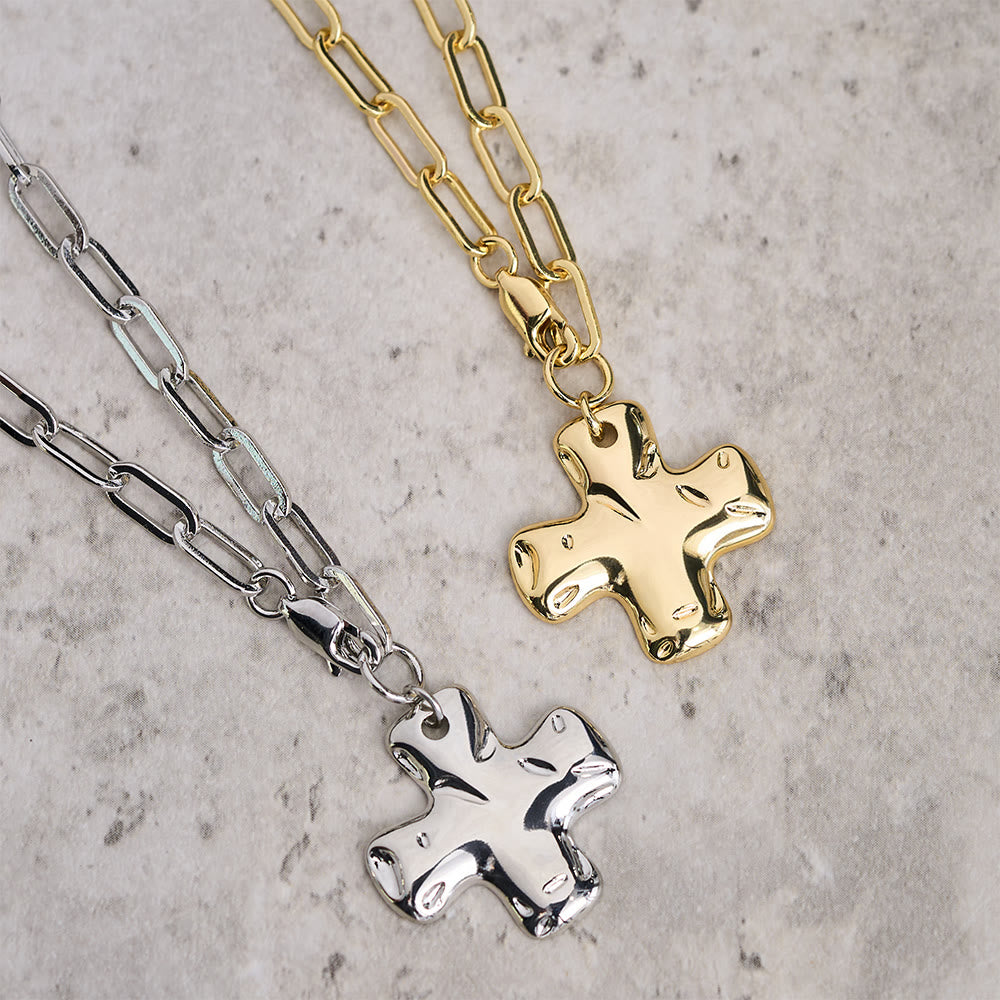 Christianartworkshop Minimalist Cross Paperclip Link Chain Necklace: A Symbol of Modern Faith & Style - image 2