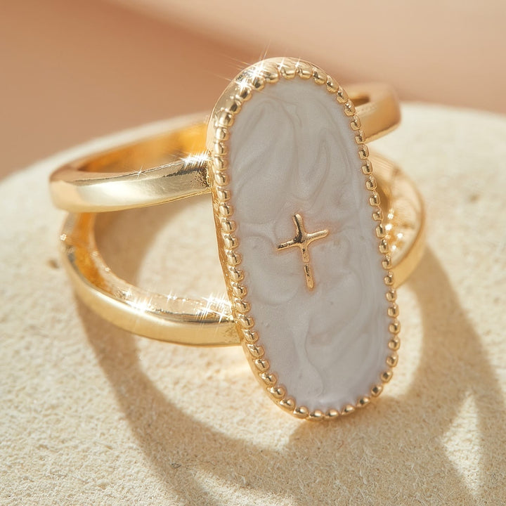 Christianartworkshop Cross Accent Glaze Double-Band Ring: A Symbol of Subtle Faith & Style - image 6