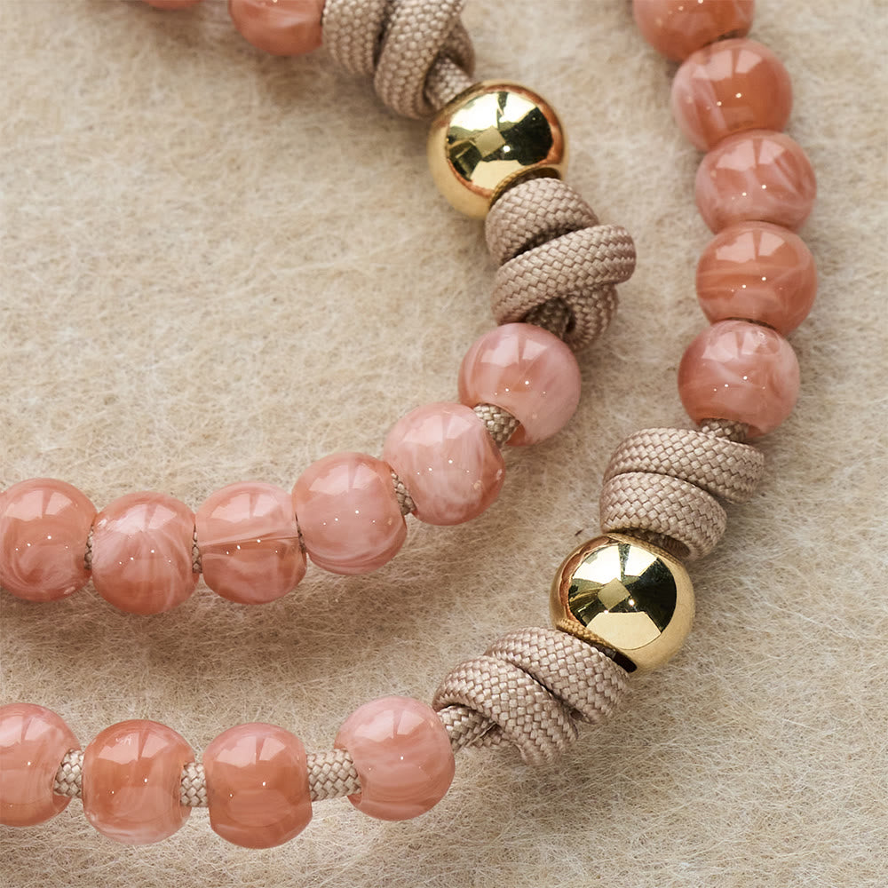 Christianartworkshop Pink Beads Paracord Rosary with Our Lady & Golden Crucifix - image 5