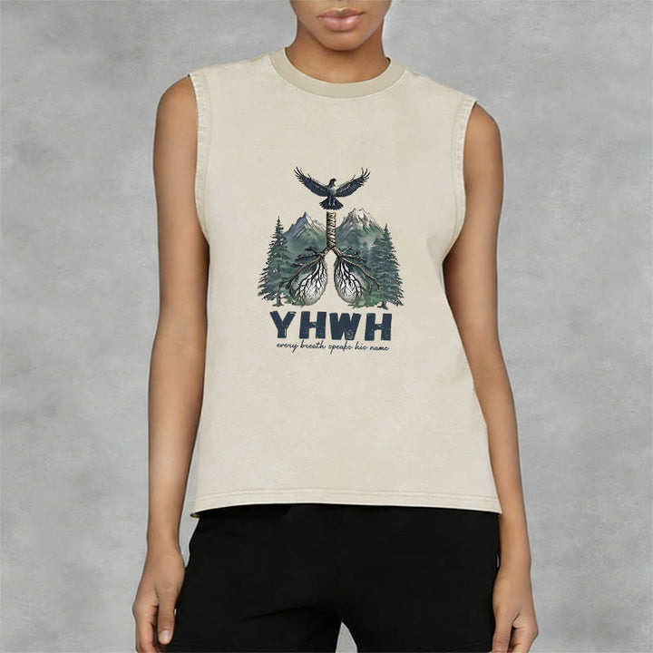 Christianartworkshop YHWH Breath of Life Faith Statement Unisex Washed Tank Top - image 1